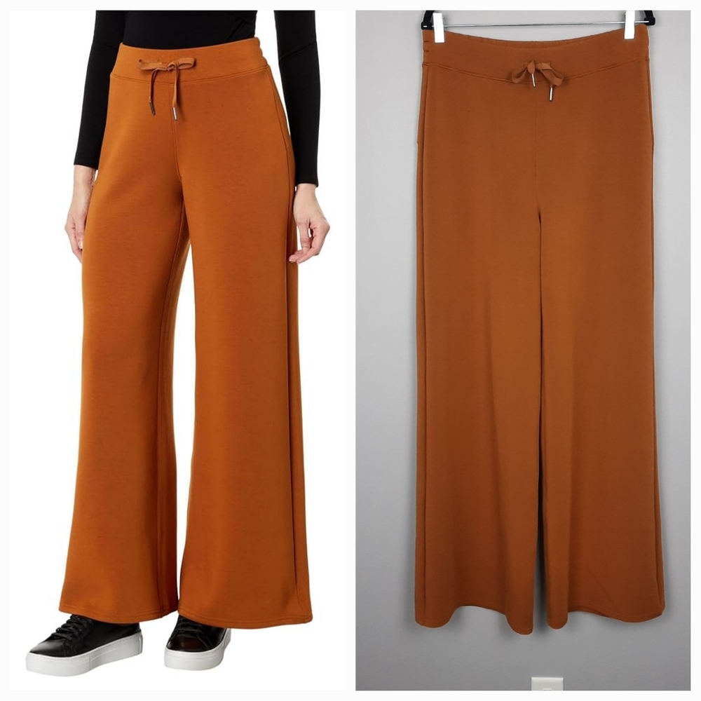 SPANX Wide Leg Pull-On Pants in Butterscotch